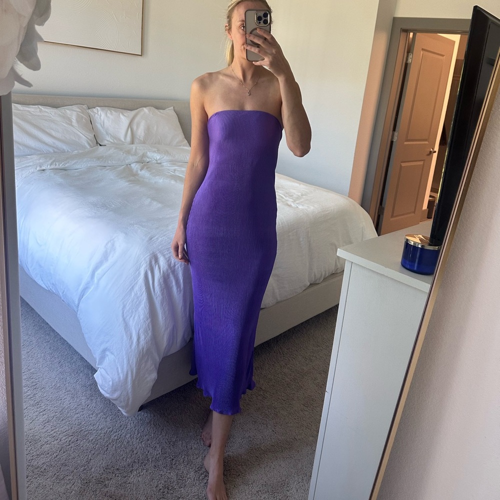 Ribbed midi tube dress Amazon Purple
